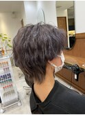 センターパートウルフ×ラベンダーグレー