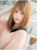 3Dカラー斜めバングナチュラル透け感ミディc5上尾10代20代30代