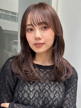 ノイカーム(noi Calm) 顔周りレイヤーカットグレージュカラーくびれボブベージュカラー