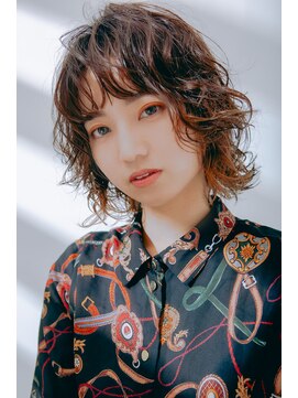 リスボーン(RESBORN) 【20,30代デザインカラーとパーマで柔らかウェーブボブ】