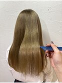 メルティーカラー縮毛矯正フェミニンロング似合わせカット　池袋