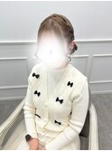【ヘアメ】前から見ても可愛い♪編み込みツインお団子＊新井