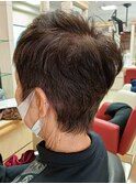 ミセス 首元すっきり爽やかショートスタイル 白髪染め