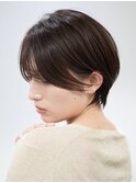 横浜西口大人ショートボブ前髪なしココアベージュ韓国30代40代