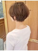 大人可愛い20代30代40代黒髪前下がりショートボブ丸みショート◎