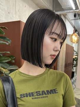 ノード(NODE) 栄垢抜けタッセルボブヘア オリーブグレージュ