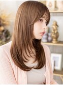 ■シャギーカット艶感ストレートレイヤーロング811戸頭30代40代