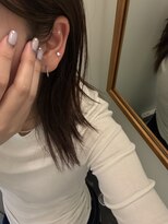 ローレンアオ(LOREN AO)&nbsp;くびれヘア/アプリコットオレンジ/ハイライトカラー/矢場町