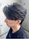 お客様スタイルセンターパートウルフニュアンスパーマ黒髪