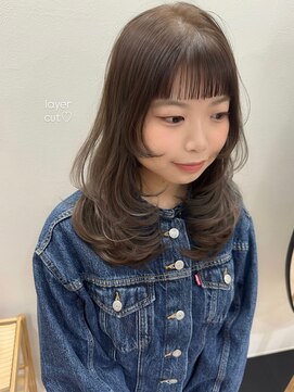 ウメ 熊取店(ume) ミルクティーにレイヤーカット