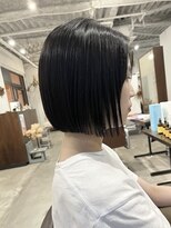 カーフ アオゾラヘアー 光の森2号店(calf AOZORA HAIR) ワンレンボブ シンプルストレート 前下がり スタイリング簡単