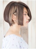 40代50代ミセストップふんわりボリューム感前下がりボブショート