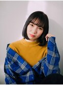 暗髪ワンレンボブ