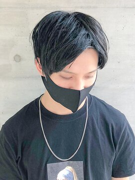 銀座マツナガ 浅草店 無造作黒髪ナチュラル重めショートアッシュブラック