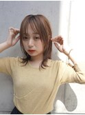 ミディアムレイヤーカットボブウルフ/10代20代/インナーカラー