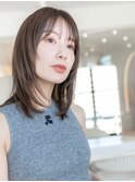 20代30代大人かわいい/グレージュカラー/レイヤー/小顔/前髪