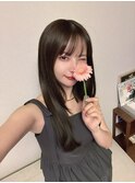 ブリーチなしオリーブグレー×ロングヘア
