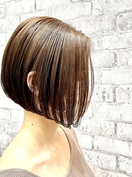 アース 上本町店(HAIR&MAKE EARTH) 20代30代40代前下がりストレート小顔補正立体ボブ