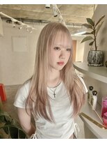 アドネ プライム(adne prime)&nbsp;ミルクティーベージュ/レイヤーカット/裾カラー/ハイトーン