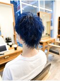 【メンズ★大名】アップバングスタイル×ウルフ×ブリーチカラー
