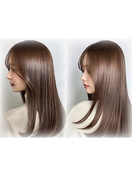 【酸性ストレートで髪質改善♪】[プレミアム縮毛矯正+カット\14800]柔らかく自然な仕上がり*髪質改善Trも◎