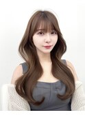 韓国ヘア　レイヤー　顔まわり