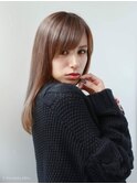 流しバング ミルキーグレージュ ナチュラルストレート★★