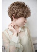 大人可愛い20代30代40代/前下がりショートボブ丸みショートI