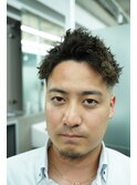 束感ツーブロックマッシュスキンフェードアップバング73ショート