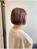 ミニボブ×ピンクブラウン