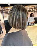 前髪なし長しスタイリングバレイヤージュハイライト