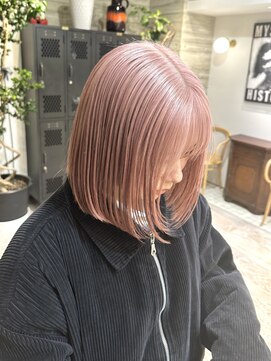 ヲタク(wotaku.) ピンクベージュダブルカラーハイトーンブリーチ1回切りっぱなし