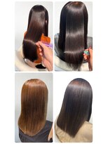 美容室フルール&nbsp;透明感♪髪質改善カラー小顔艶感ミディミルクティーベージュ