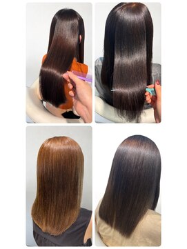 美容室フルール 透明感♪髪質改善カラー小顔艶感ミディミルクティーベージュ