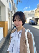 アンメリーアン(Ann merry ann)&nbsp;20代30代透明感暗髪アッシュブルーグレージュ丸みボブ