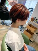 オレンジハイライト_刈り上げボブ_