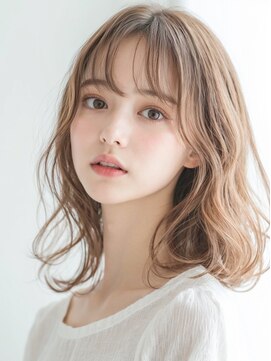 クラン 横浜(Clanc) くびれヘア ハイライトカラー アプリコットオレンジ 夏