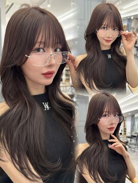 プラチナ(PLATINA) レイヤーカット顔周りカット韓国ヘア前髪カット髪質改善艶カラー