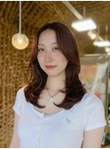 レイヤーロング/フェミニンロング/ピンクブラウン