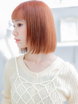 モッズヘア 上尾西口店(mod's hair) アプリコットオレンジ小顔切りっぱなしボブTc4上尾10代20代30代