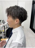 メンズ/サーフカール/刈り上げセンターパート/波巻きツイスパ
