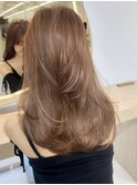 三鷹レイヤーカット韓国ダブルカラー顔周り前髪カットボブ