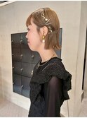 お呼ばれヘア♪ボブスタイル◎金箔アレンジ×タイトヘアセット