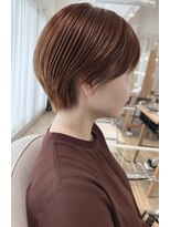 ネオリーブ チロル 横浜西口店(Neolive CiroL.)&nbsp;丸みショート　ダブルカラー　オレンジベージュ