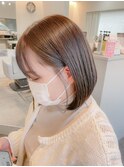 ●透明感の1番人気カラー◎ミルクティーベージュミディアムボブ