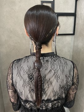 フェリーチェ(Felice) タイトポニー 金箔 タイトヘア ローポニー 卒業式 成人式 参列