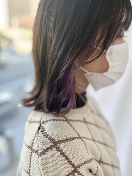 カーフリヘア ウル 千葉店(Kahuli hair Ulu) イヤリングカラー×バイオレット