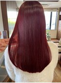 ブリーチなしダブルカラーチェリーレッド