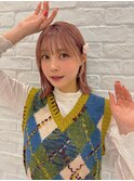 熊本　ボブアレンジ　韓国風　顔まわり　ハイトーンボブ Arisa.