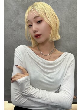 ロンドプロフィール 浦和(Lond profil) イメチェン　ボブ　外ハネボブ　美髪　ホワイトブロンド　韓国